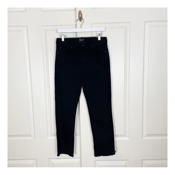 MOTHER The Rascal Ankle Step Fray Black Jeans Sz 30 - Picture 3 of 12